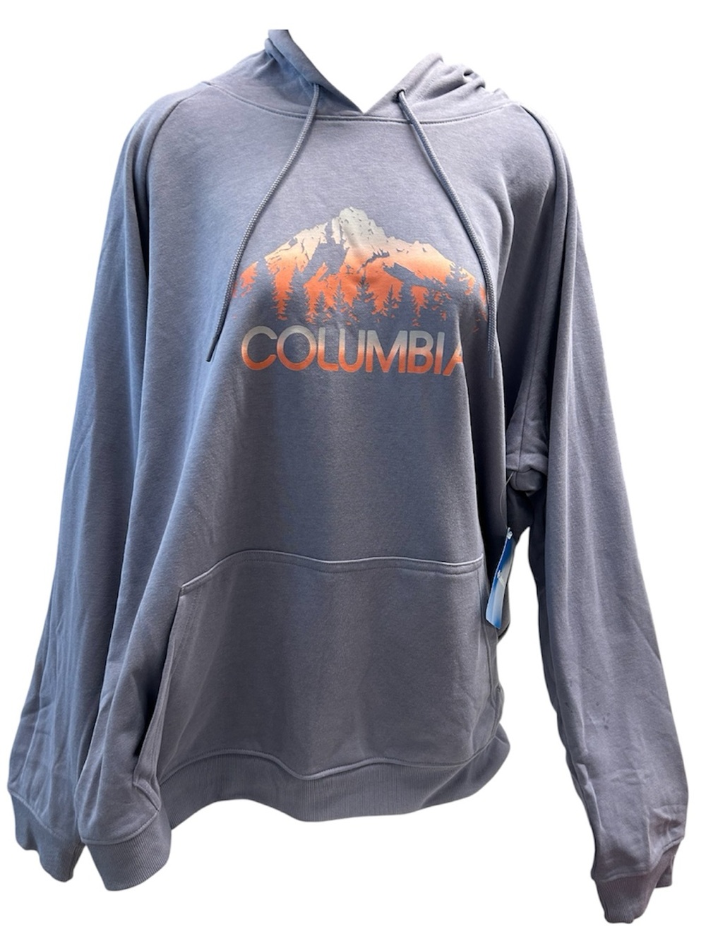 Columbia Women’s 3X Logo Hoodie Gray Mountain Graphic Pullover Sweatshirt NWT